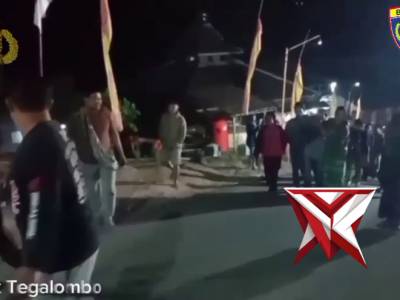 Latihan Simulasi Giat Satkamling pencurian hewan ternak di Ds. Ploso Tegalombo Pacitan