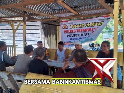 Polsek batangtoru gelar jumat curhat bersama warga desa hapesong baru