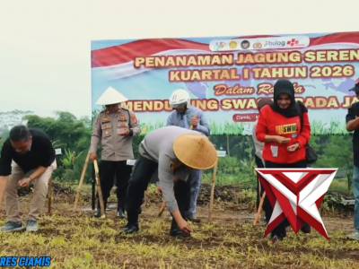 Penanaman Jagung Serentak Kuartal 1 Polres Ciamis