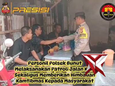 Personil Polsek Bunut Melaksanakan Patroli Jalan Kaki
