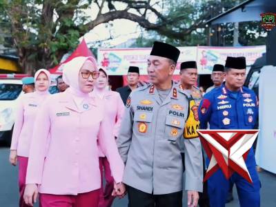 KAPOLDA SUMSEL DAN BHAYANGKARI CEK POS PENGAMANAN OPS KETUPAT 2026