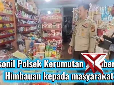 Personil Polsek Kerumutan memberikan himbauan kepada masyarakat