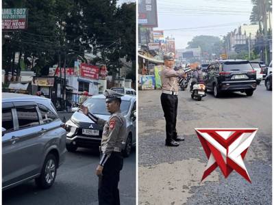 UNIT LALULINTAS POLSEK SUKASARI LAKUKAN GIAT PENGAMANAN JALUR