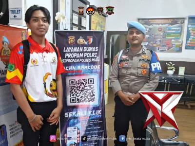 Pemasangan Spanduk dan sosialisasi pengaduan propam Polres oleh sie Propam Polres Muba. 9