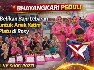 Bhayangkari Peduli, Bhayangkari Ranting Ajung Belanjakan Baju Lebaran untuk Anak Yatim Piatu di Roxy