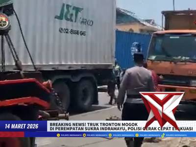 GERCEP! SATGAS OPS KETUPAT LODAYA EVAKUASI TRUK MOGOK DI SUKRA INDRAMAYU