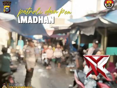 patroli dan pengamanan pasar ramadhan oleh polsek panipahan
