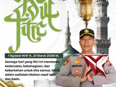 Keluarga Besar Polsek Sempol Mengucapkan Selamat Hari Raya Idul Fitri 1447 H
