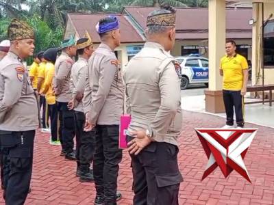 Kegiatan apel pagi Polsek Seberida Polres Indragiri Hulu