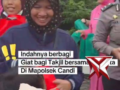 Pembagian Takjil bersama Ibu Bhayangkari Polsek Candi