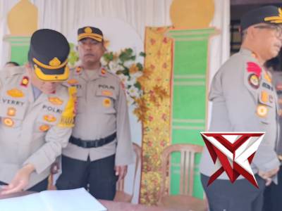 Giat pengecekan Pospam Modayag oleh Kapolres Boltim bersama Wakapolres