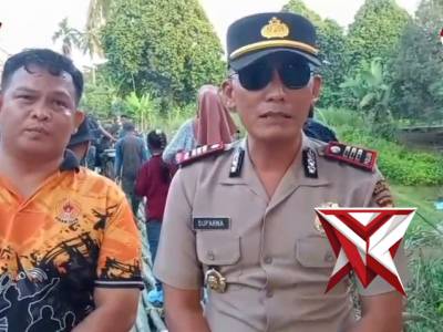 Personil polsek rantau alai laksanakan pam jembatan roboh