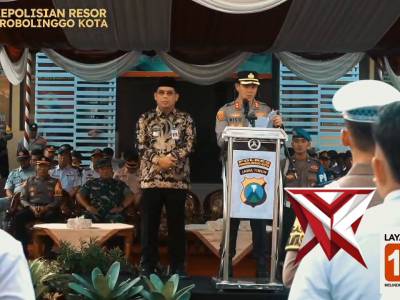 Apel gelar pasukan Ops. Ketupat Semeru 2026 dilanjutkan dengan pengecekan Pos Ketupat.