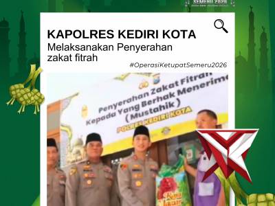 Polres Kediri Kota Salurkan Zakat Fitrah, Wujud Kepedulian kepada Masyarakat