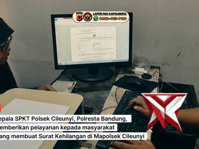 HUMANIS ?POLSEK CILEUNYI LAYANI WARGA BUATKAN SURAT KEHILANGAN