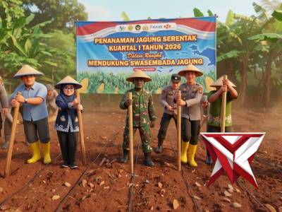 Sinergi Ketahanan Pangan: Polres Jepara Tanam Jagung Serentak dan Serahkan Mesin Pipil di Bangsri