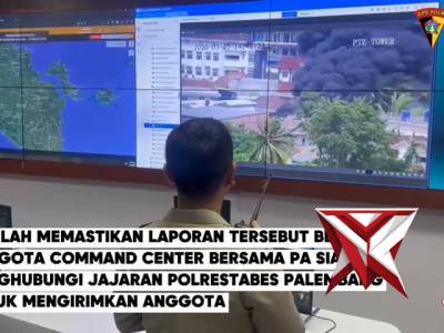 Respon Cepat Call center 110 Polda Sumsel Menindaklanjuti Laporan Masyarakat Ttg adanya Musibah Keba