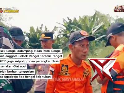 Polsek Rengel - Pencarian orang tenggelam di Sungai Bengawan Solo