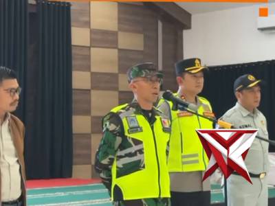 Apel siaga dan patroli gabungan TNI-Polri di Magetan untuk pengamanan malam takbir Idul Fitri 1447