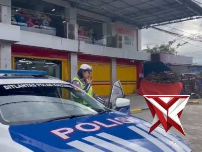 Personel Direktorat Lalu Lintas Polda Kaltara Sosialisasi Tilang Elektronik (ETLE)