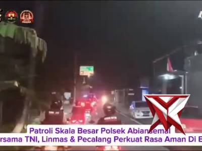 Patroli Skala Besar Polsek Abiansemal Bersama TNI, Linmas, & Pecalang Perkuat Rasa Aman
