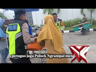 Respon Cepat Polsek Ngrampal Selamatkan Pedagang Bakso Mendadak Pingsan