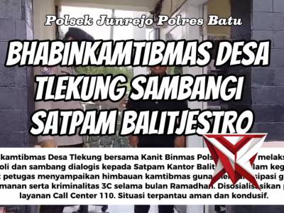 Bhabinkamtibmas Desa Tlekung Sambangi Satpam Balitjestro