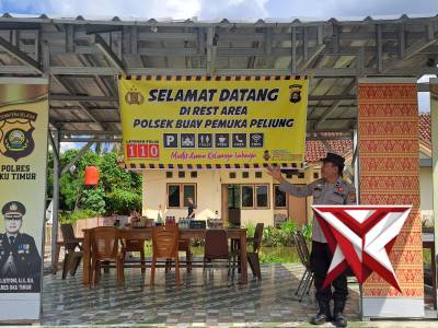 KEGIATAN PENDIRIAN DAN PENYIAPAN REST AREA (POS PELAYANAN MUDIK) POLSEK BP PELIUNG