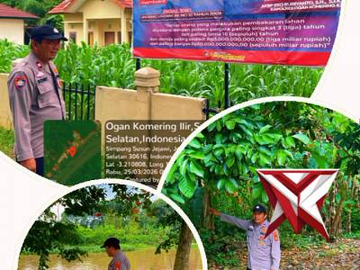 Personel Polsek Jejawi melaksanakan giat Mitigasi Karhutla di wilayah hukum Polsek Jejawi