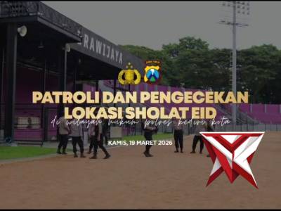STERILISASI LOKASI SHOLAT IDUL FITRI OLEH POLRES KEDIRI KOTA