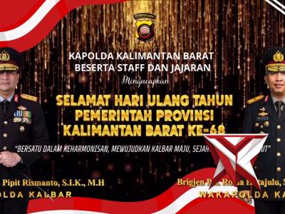 Selamat Ulang Tahun Pemerintah Provinsi Kalimantan Barat ke-68