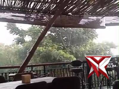 Mengamati situasi hujan angin kencang