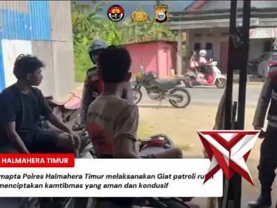 Satsamapta polres haltim melaksanakan patroli dialogis pada siang hari