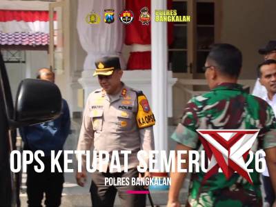 Kapolres Bangkalan AKBP Wibowo, S.I.K., M.H. bersama Forkopimda  melaksanakan pengecekan Pos PAM