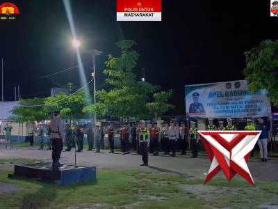 POLRES KOLTIM : APEL GABUNGAN DALAM RANGKA PAM MALAM TAKBIRAN