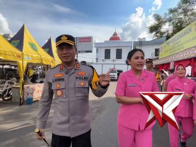 KAPOLRES BARSEL BERSAMA BHAYANGKARI KUNJUNGI POSKO KETUPAT TELABANG 2026