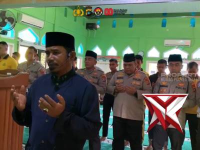 Polres Belitung Timur Gelar Salat Ghaib Do&rsquo;akan Pengemudi Ojol Bentuk Duka Cita & Solidaritas