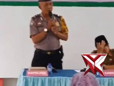 Kanit Binmas dalam acara Rapat Koordinasi dengan Kecamatan Sukorambi