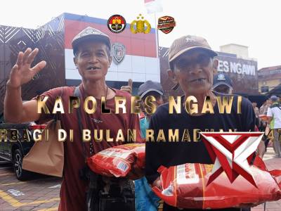 KAPOLRES BERSAMA PJU DAN ANGGOTA BERBAGI TAKJIL UNTUK WARGA NGAWI