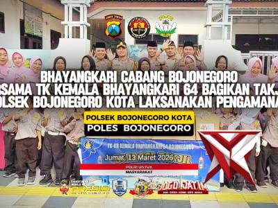 Polsek Bojonegoro Kota melaksanakan pengamanan, kegiatan TK Kemala Bhayangkari 64 Bagikan Takjil