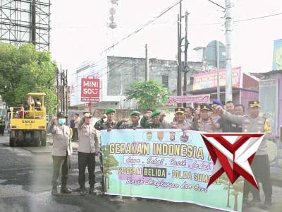 *Polres OKI gelar Pembersihan Lingkungan dan Penambalan Jalan, Sebagai wujud Program BELIDA*