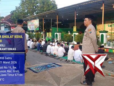 PENGAMANAN SHOLAT IEDUL FITRI DI MASJID BAITUL MUTTAQIN GRATI.