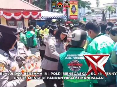 Aksi Solidaritas Ojol Tarakan doa bersama dan tabur bunga di polres tarakan