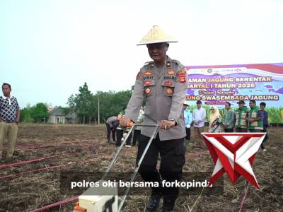 kegiatan penanaman jagung serentak Kuartal 1 Tahun 2026 di wilayah Kutaraya, Kabupaten OKI.