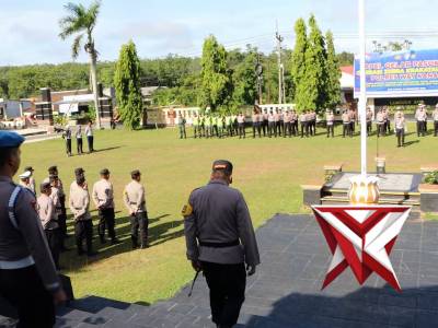 Polres Way Kanan Apel Gelar Pasukan Ops Zebra Krakatau 2025