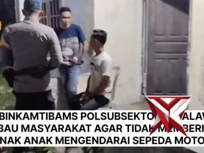 Bhabinkamtibmas Polsubsektor Pelalawan imbau Warga Agar tak berikan anak-anak kendarai motor