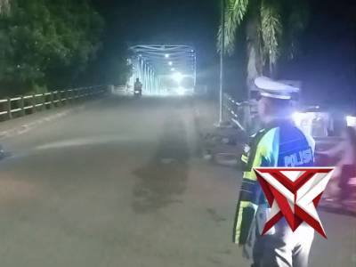 Patroli unit sat lantas polres oki di wilayah kayuagung