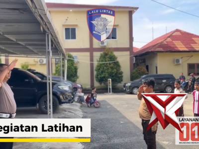 Personel Satlantas Polres Musi Rawas melaksanakan kegiatan latihan Polisi Cilik. - PoliceTube