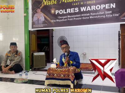 Polres Waropen dan Bhayangkari Cabang Waropen Peringati Maulid Nabi Muhammad SAW 1447 H/ 2025 M.
