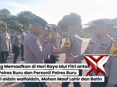 Saling Memaafkan di Hari Raya Idul Fitri PJU Polres Buru dan Personil Polres Buru